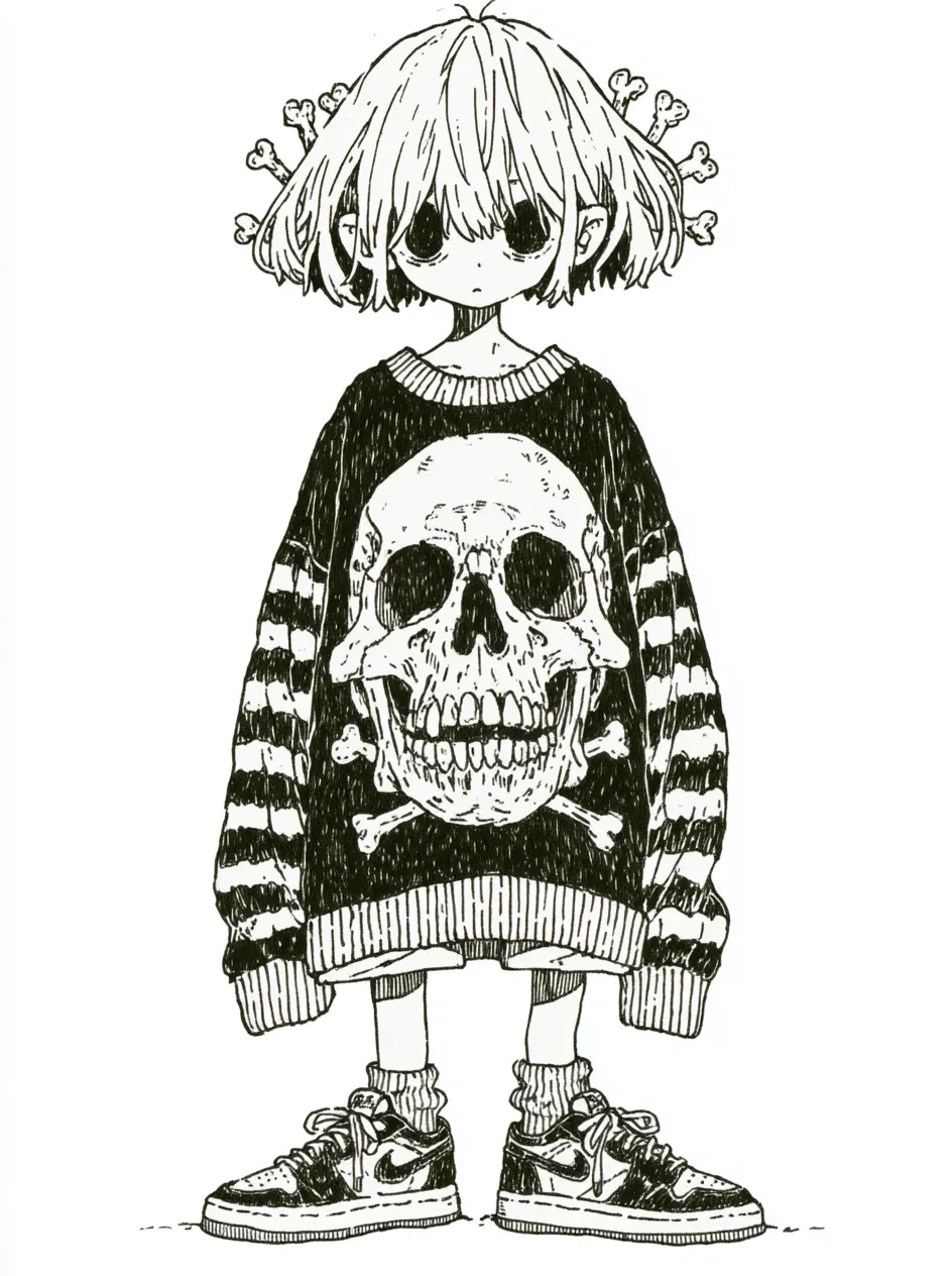 Front View Of Skull Boy